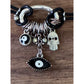 Silver Plated Black Leather Be Happy Evil Eye and Hamsa Hand Beaded Bracelet