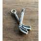 925 Sterling Silver Hockey Sticks Charm