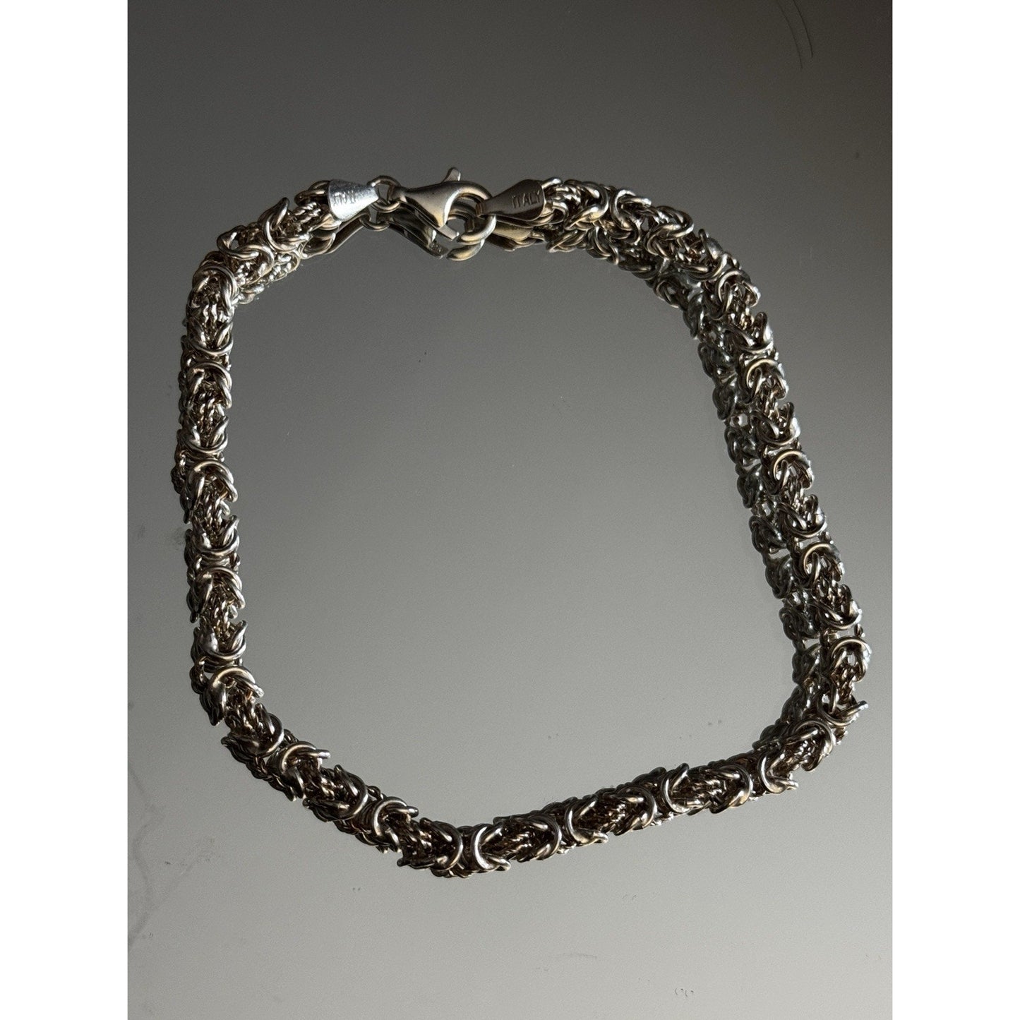Vintage Milor 925 Italy Sterling Silver Byzantine King Bracelet 9.5” 11g