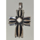 Pre Owned Retired James Avery Floral Cross Pendant With White Cabochon Sterling Silver 2”