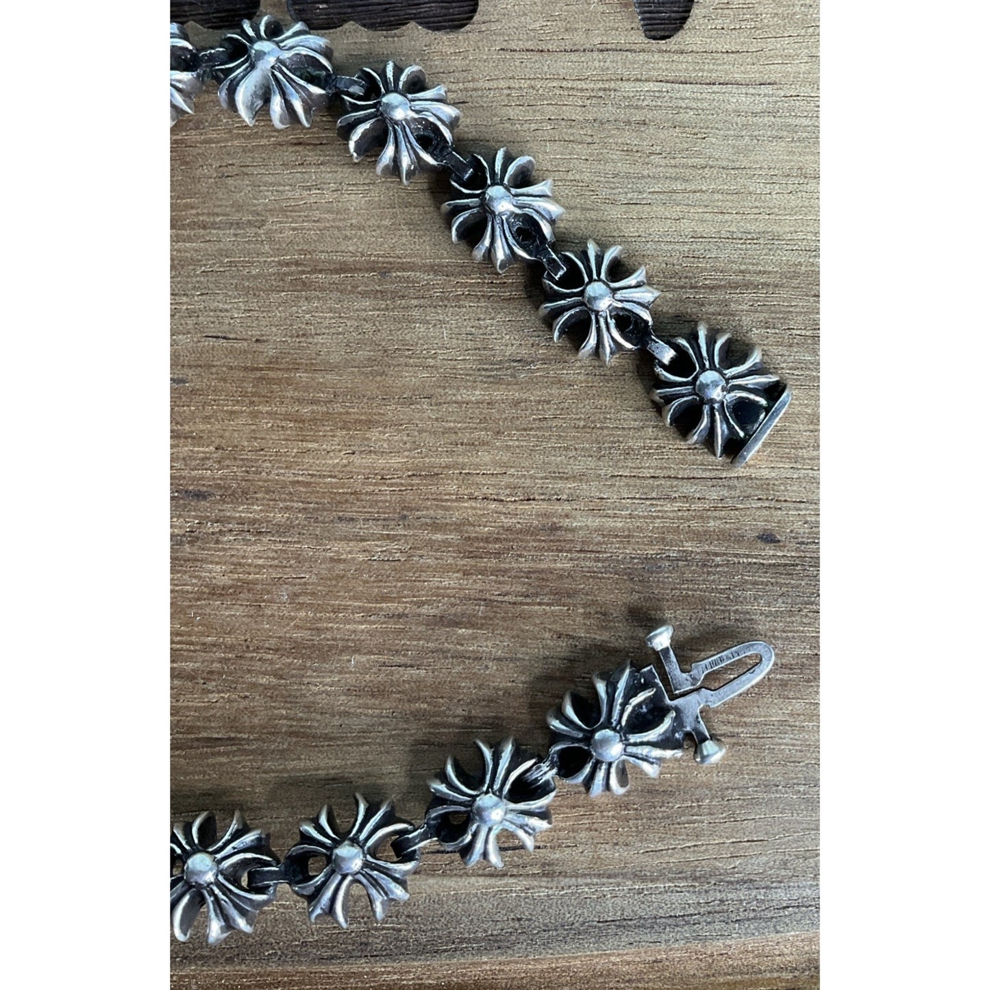 Chrome Hearts Tiny PLUS Link Bracelet 18 Link 925 Sterling Silver 7.5” 22g 2001