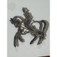 Sterling Silver Horse & Rider Equestrian Silhouette Brooch Pin 925 C2G 8g