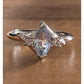 Vintage Sterling Silver 925 Blue Topaz Marquise Ring w CZ Accents Size 8.5