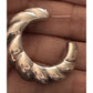 Vintage Sterling Silver 925 Ribbed Fluted Half Hoop Twisted Chunky Earrings