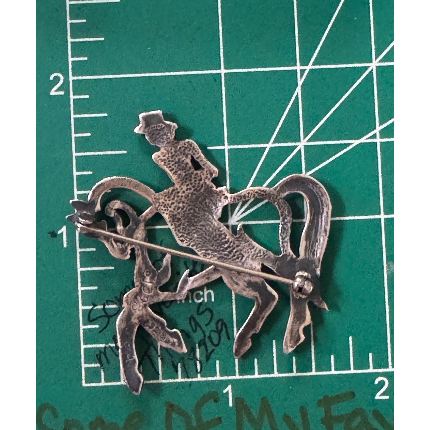 Sterling Silver Horse & Rider Equestrian Silhouette Brooch Pin 925 C2G 8g