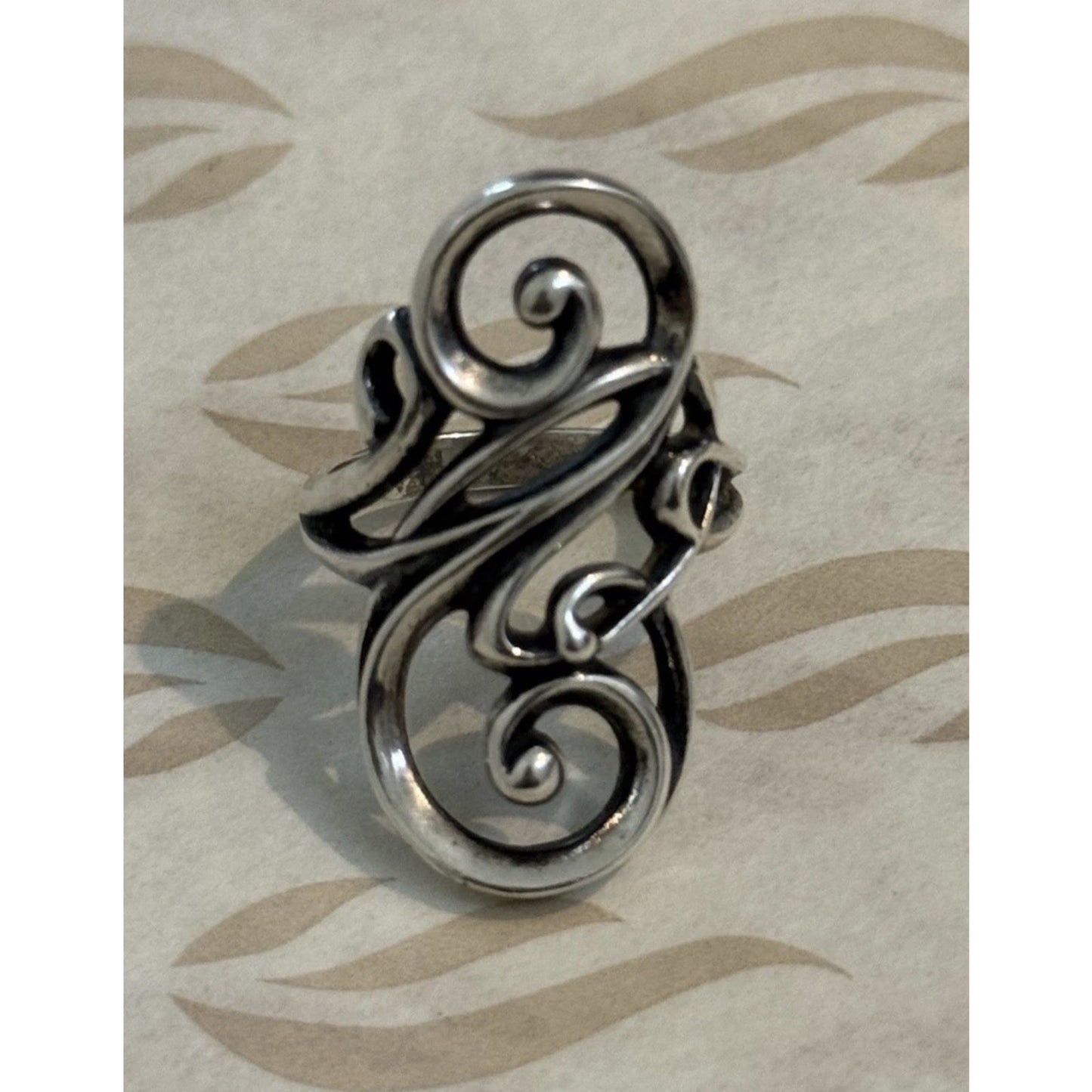 Pre owned James Avery Retired Sterling Silver Electra Ring Size 8