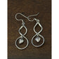 Vintage 90s Sterling Silver 925 Dangle Drop Infinity Heart Hook Earrings 2” Long