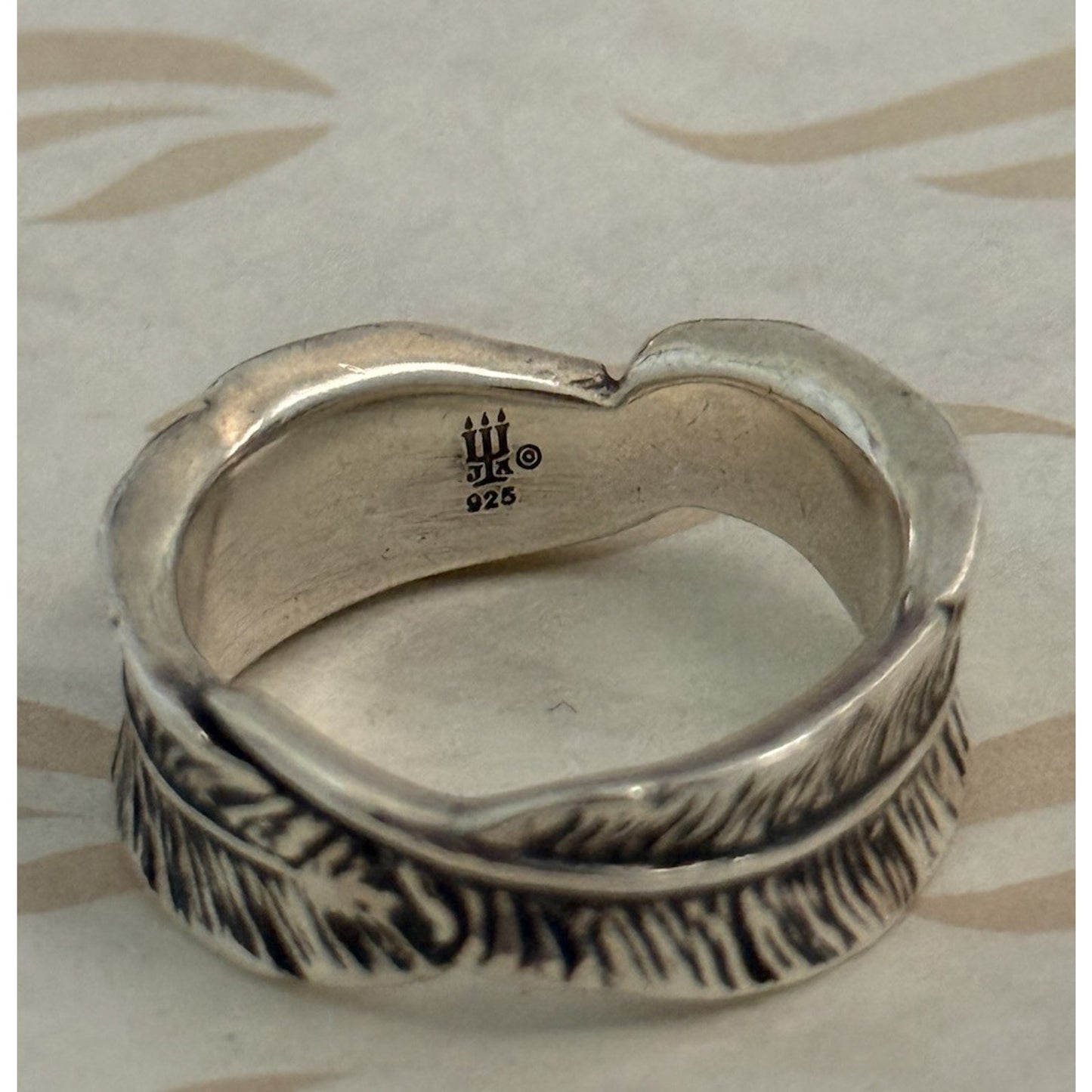 Pre owned James Avery Retired Sterling Silver Birds of A Feather Ring Size 8.5