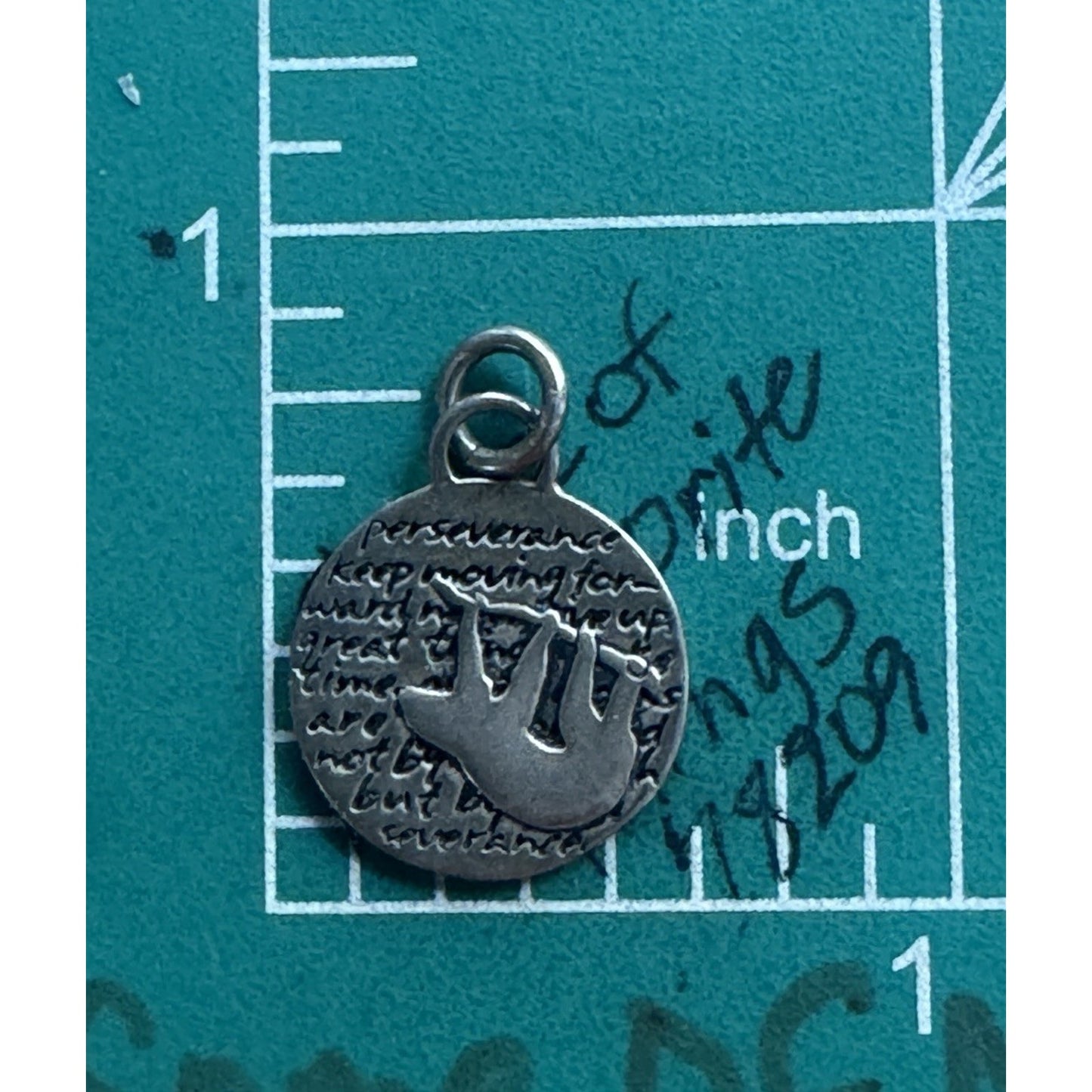 Kevin and Anna Sloth Spiritual Animal Motivational Sterling Silver Charm Pendant