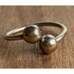 Sterling Silver Double Ball Crossover Ring Minimalist Open Ring Size 7.5