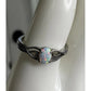 316L Stainless Steel White Opal Ring Lab Opal Solitaire Statement Ring Size 10