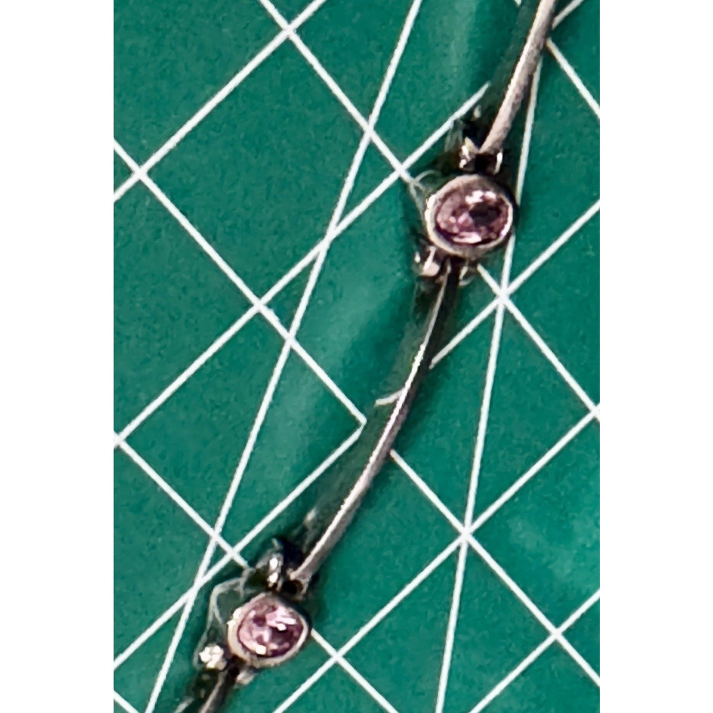 Vintage Pink Tourmaline Sterling Silver 5 Stone Link Bracelet 7.5” 90s - Y2K