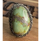 Vintage Southwestern Sterling Silver Green Turquoise Statement Ring Size 6.5 19g