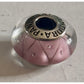 Pandora Zigzag Pink Triangular Sterling Silver Glass Murano Bead Charm