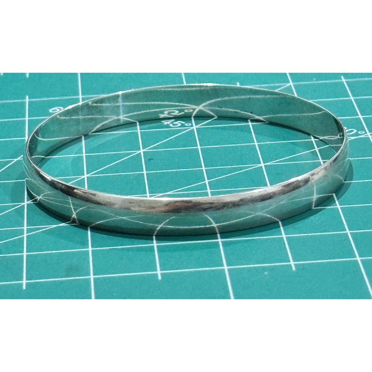 Vintage Solid Sterling Silver Smooth Domed Bangle Bracelet 15g Minimalist