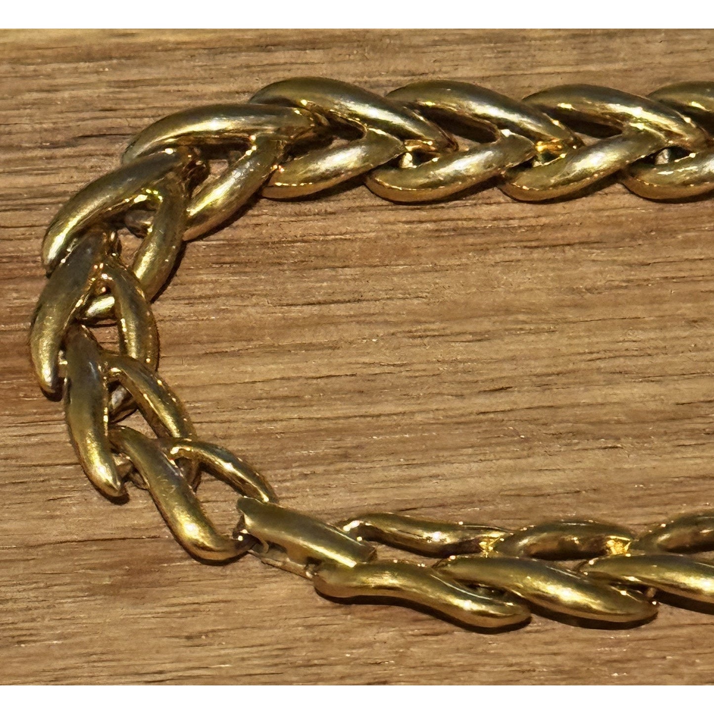 Napier Bracelet Vintage Gold Tone Woven Chain Links Chunky Classic 7.5”