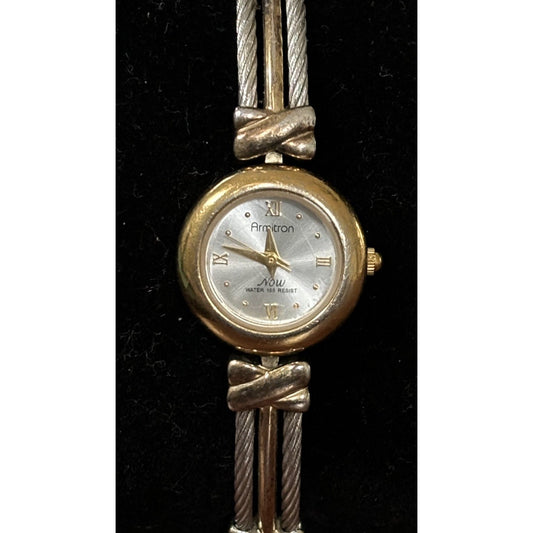 Vintage Y2K Armitron Gold & Silver Tone Now Watch NEEDS BATTERY Gorgeous!
