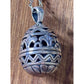 Pre Owned James Avery Retired X Large 3D Fleur De Lis Filigree Egg Pendant W/ 18” Necklace