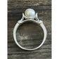 Vintage Sterling Silver Pearl Ring | Genuine Pearl Solitaire | Size 9