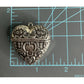 Vintage Victorian Heart Shaped Sterling Silver Repousse Match Safe Pendant 925