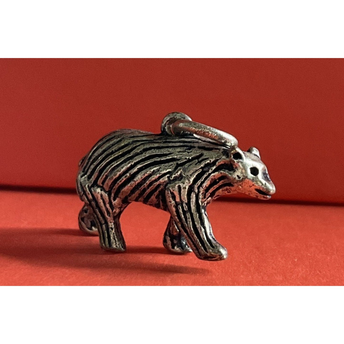 925 Sterling Silver 3D Grizzly Bear Charm