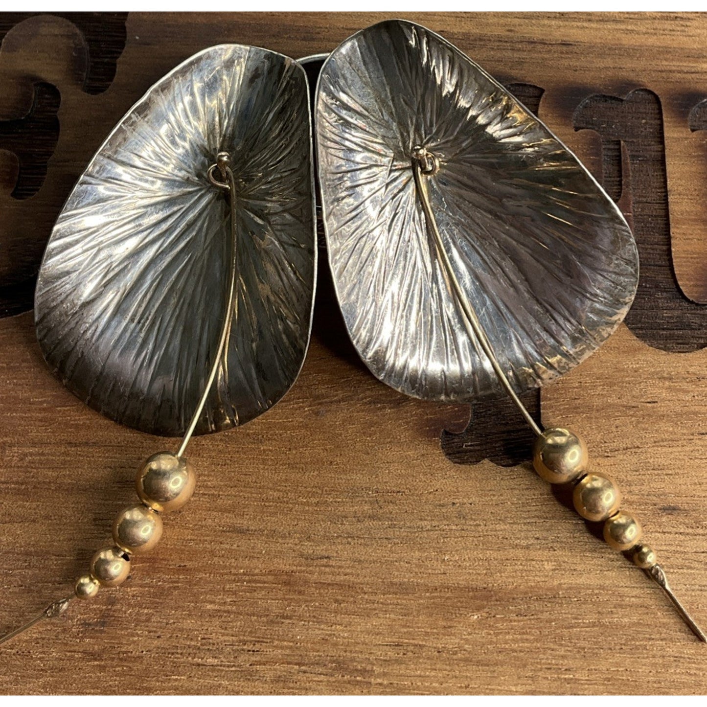 Lilly Flaver Sterling Silver Leaf Statement Earrings Artisan