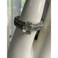 Sterling Silver Green Gemstone Halo Ring Oval Statement Ring 925 Size 8