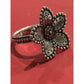 James Avery Retired Sterling Silver And Bronze Beaded Festive Flower Ring Size 9 Pre-Owned