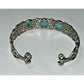 Vintage 925 Sterling Silver Turquoise Cuff Bracelet – Filigree Design – 22g