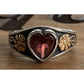Retired James Avery Sterling Silver And 14k Gold Garnet Red Heart Ring Size 6