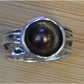 Vintage Genuine Dark Pearl Modernist Sterling Silver 925 Ring Size 8