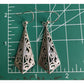 Vintage Sterling Silver Open Work Ornate Scroll Vine Hook Dangle Earrings Signed