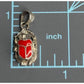 Vintage Sterling Silver & Red Enamel Egyptian Scarab 925 Pendant Or Charm