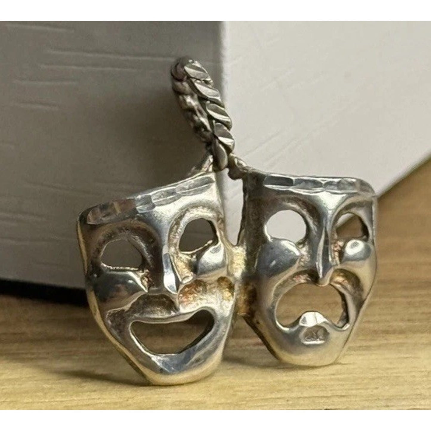 Vintage Sterling Silver Theater Drama Mask V Laugh Now Cry Later Charm