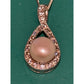 Genuine 10mm Pearl CZ Teardrop Necklace RJ 925 Sterling Silver 17”