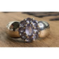 Sterling Silver Amethyst Cluster Wide Band Ring Size 7.5 Purple February Stone