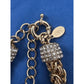 Premier Designs OPC 32” Heavy Byzantine Gold Tone Necklace 176g Rhinestone Caps