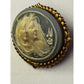 Antique Victorian Revival Cameo Brooch Gold Tone Pressed Glass c1900