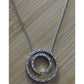 Vintage Diamond Sterling Silver 925 Double Circle Diamond Station Necklace 18”