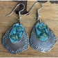 Vintage Sterling Silver Blue Enamel Mixed Metal Dangle 925 Earrings Signed NF