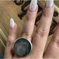 Vintage Silver 925 Black Mother of Pearl Thailand Oval Statement Ring Size 8.75