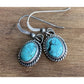 Vintage Navajo ALV D Vandever Sterling Silver Turquoise Dangle Drop Earrings