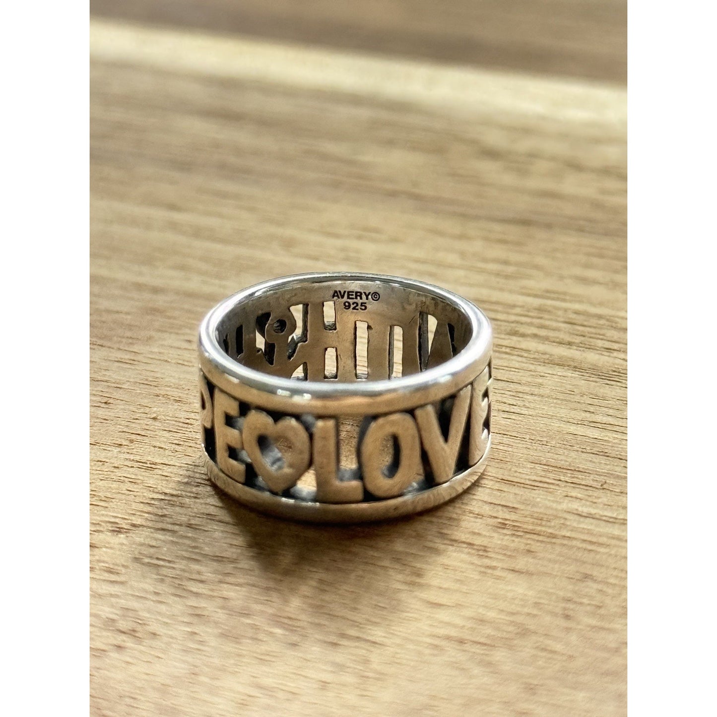 James Avery Retired Sterling Silver Faith Hope Love Ring Size 6
