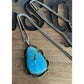 Sterling Silver Turquoise Pendant And Necklace Southwestern Statement Necklace