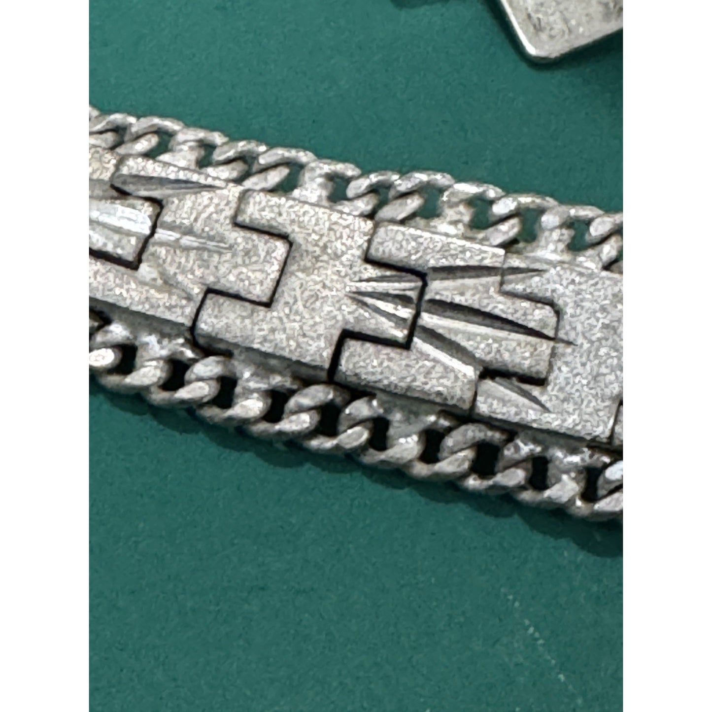 Vintage 925 Sterling Silver Arrow Geometric 70-80s Wide Bracelet 8” 40g