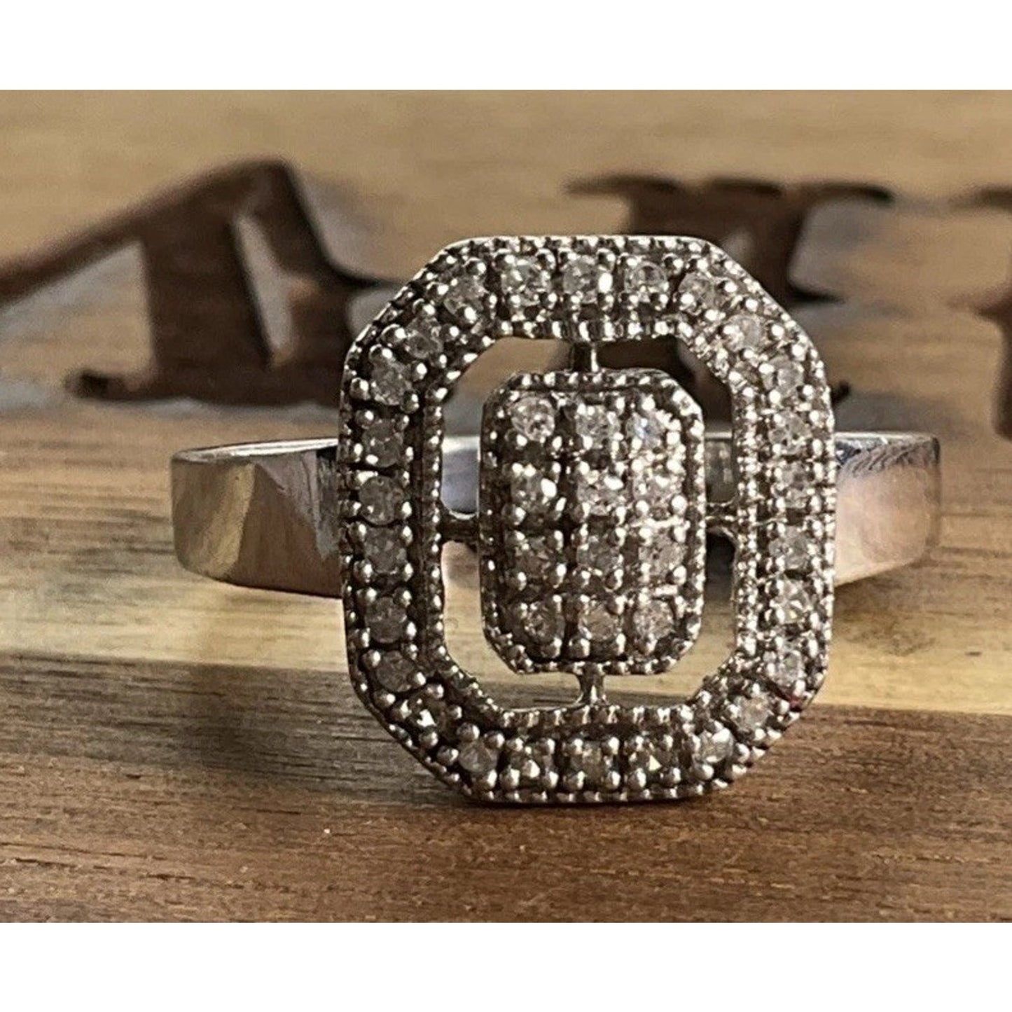 Vintage HN HENG NGAI 925 Sterling Silver Pave Real Round-Cut Diamonds