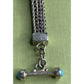 Vintage 925 Sterling Silver Turquoise Bracelet Ornate Filigree Woven Chain 30gr