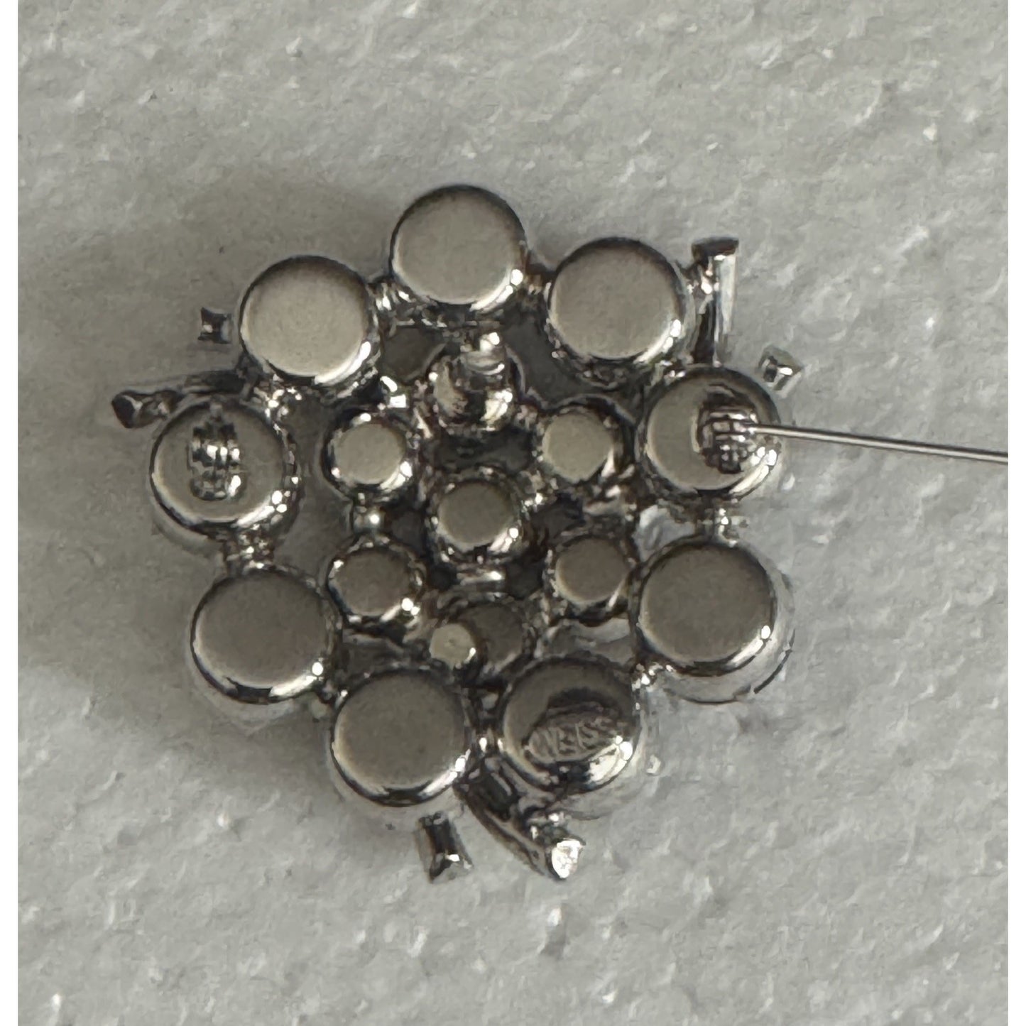 Vintage Weiss Smoky Gray Rhinestone Brooch & Earrings Demi Parure Mid Century