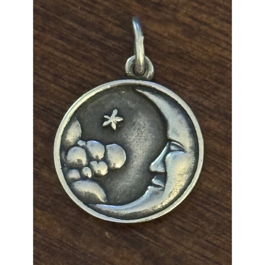 Vintage James Avery Sterling Silver RETIRED Midnight Sky Moon & Stars Charm Pre-Owned