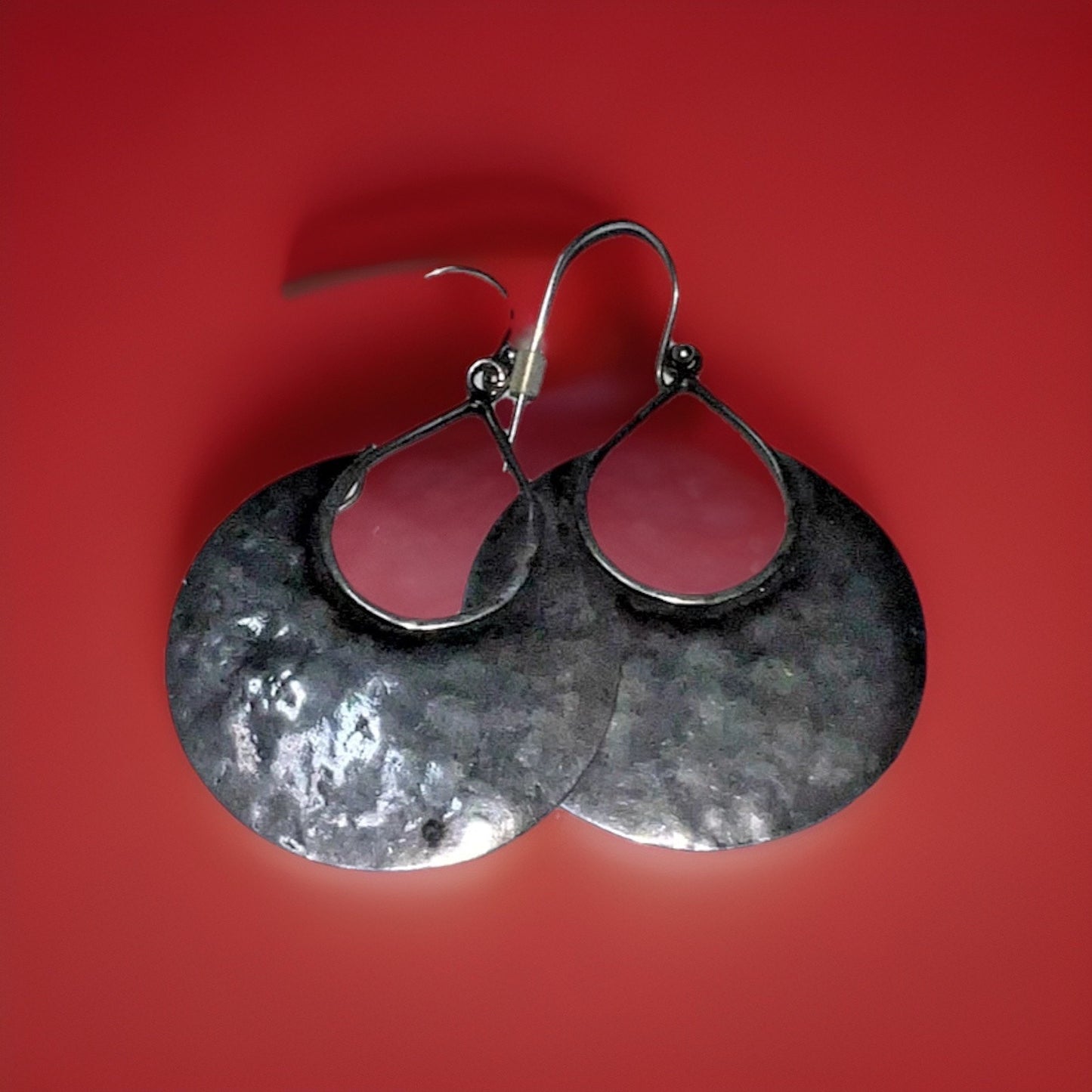 Silpada 925 Sterling Silver Hammered Dangle Crescent Earrings